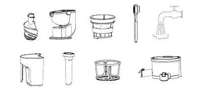 قطعات قابل شستشو آبمیوه گیر در ظرفشویی 