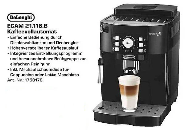اسپرسوساز تمام اتومات دلونگی DeLonghi ECAM 21.116.B