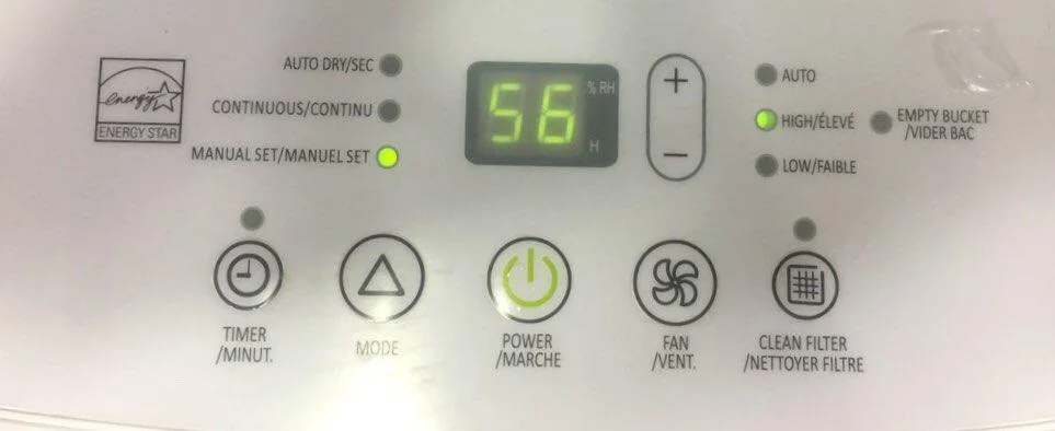 نمایشگر دیجیتالی دستگاه رطوبت گیر